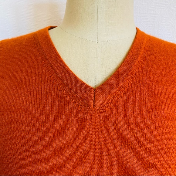Pure Mongolian cashmere XS/S burnt orange fringed shell/vest EUC - Picture 2 of 8